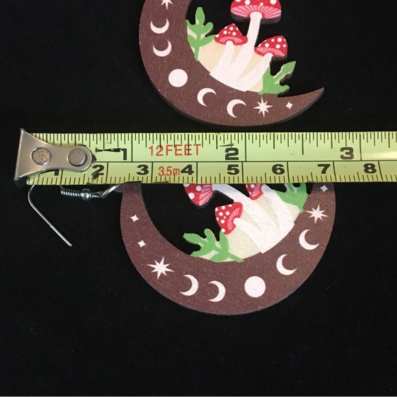 Half Moon Mushroom Earrings - Picture 8 of 8